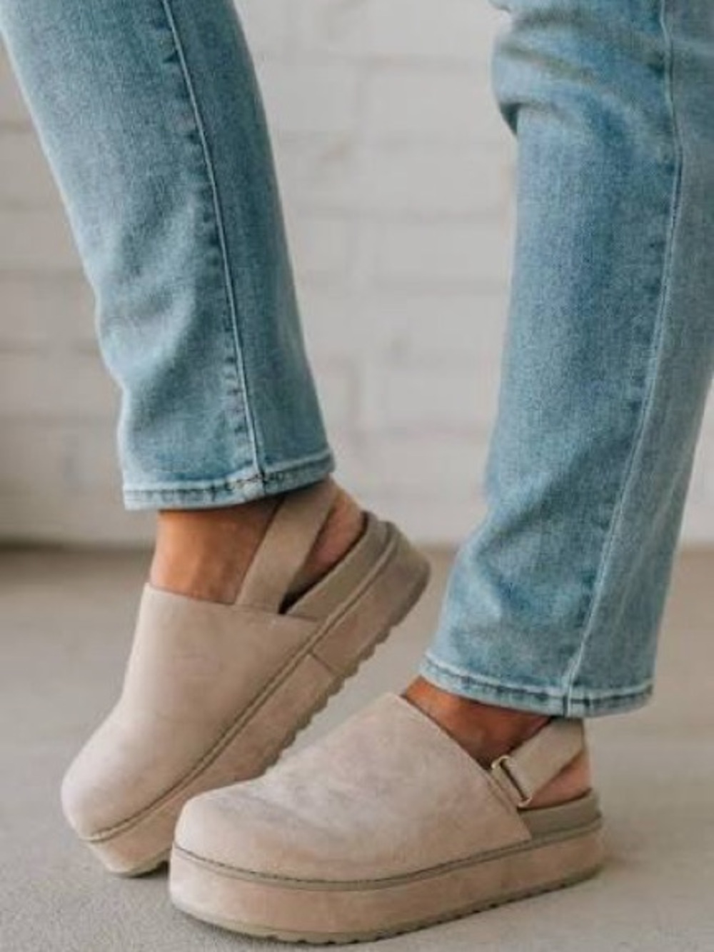 Sugar Suede Tan Slingback Clogs